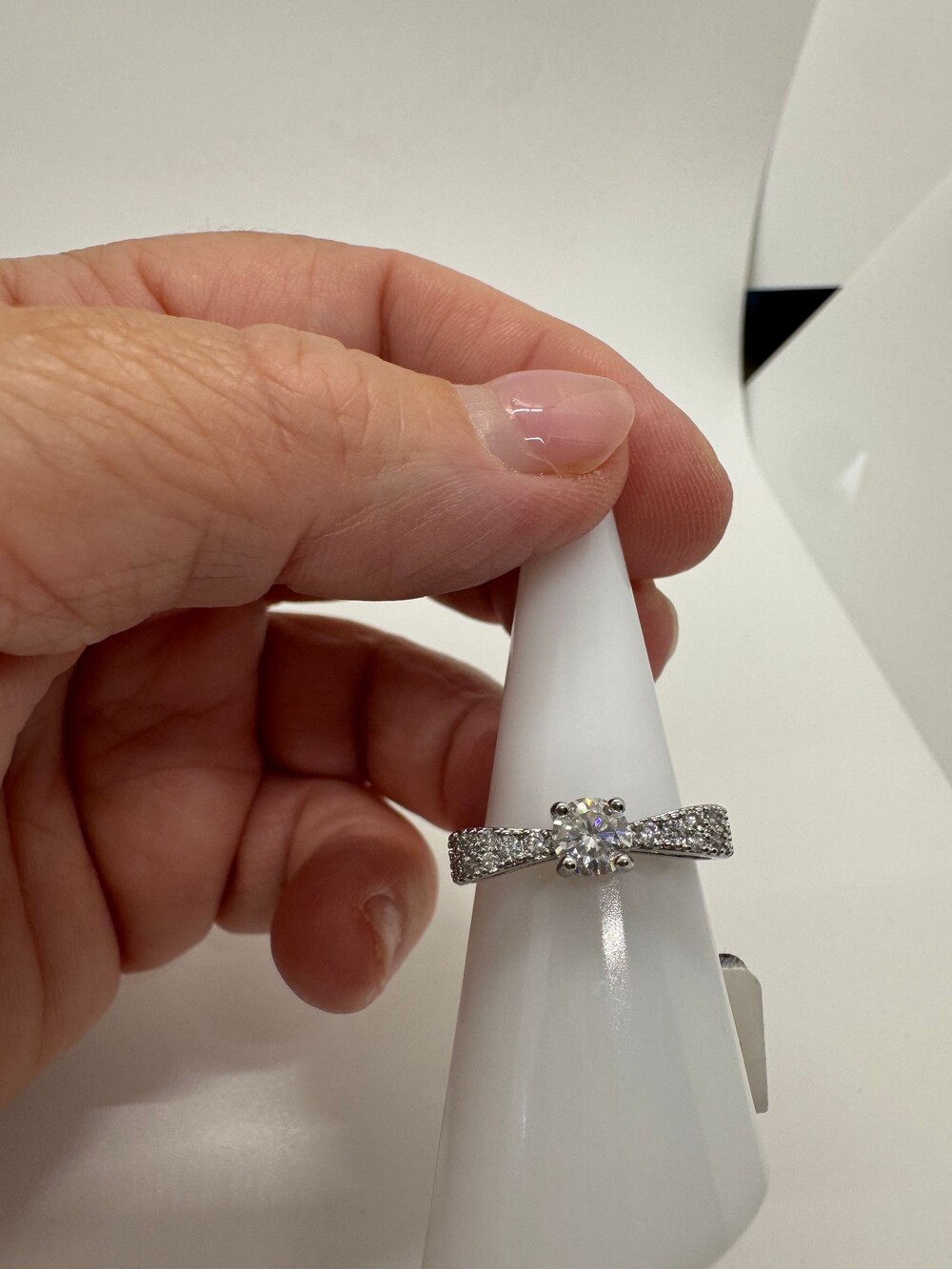 Moissanite Bow Ring Size 6 GRA Certified Silver Sparkle Statement Ring New